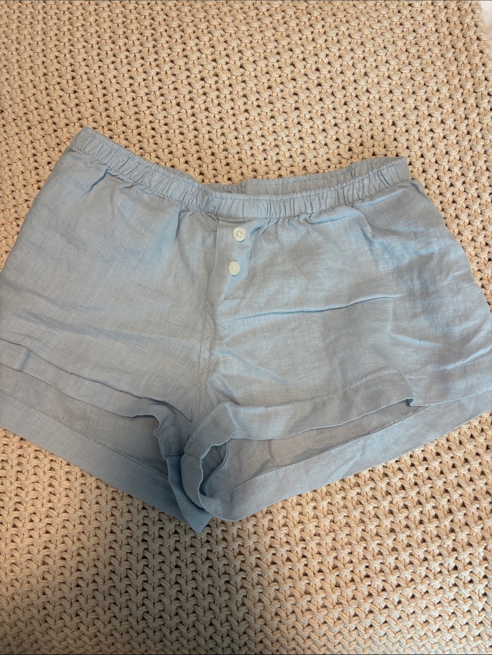 Brandy Melville Light Blue Linen Shorts